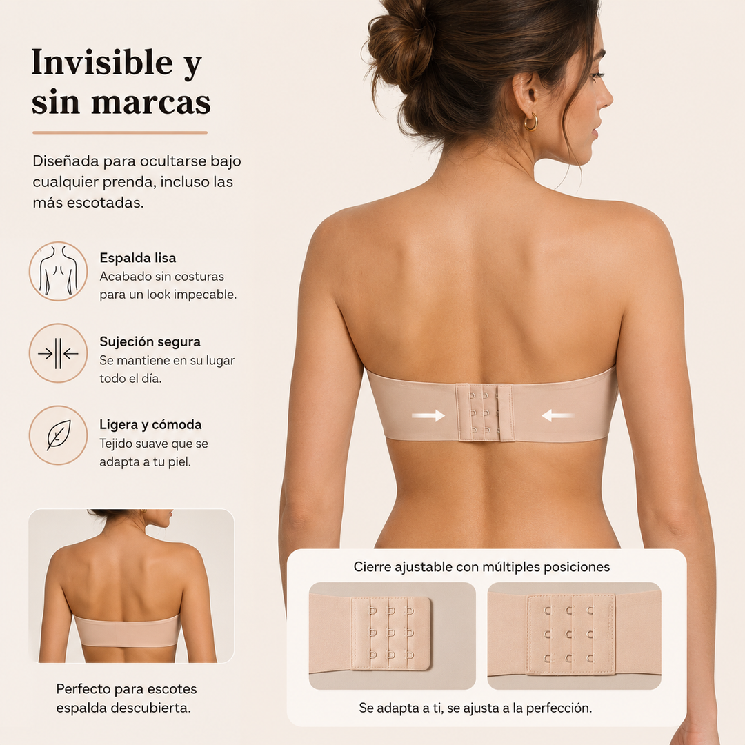 Lunara™ | Sujetador Bandeau Push-Up Sin Tirantes