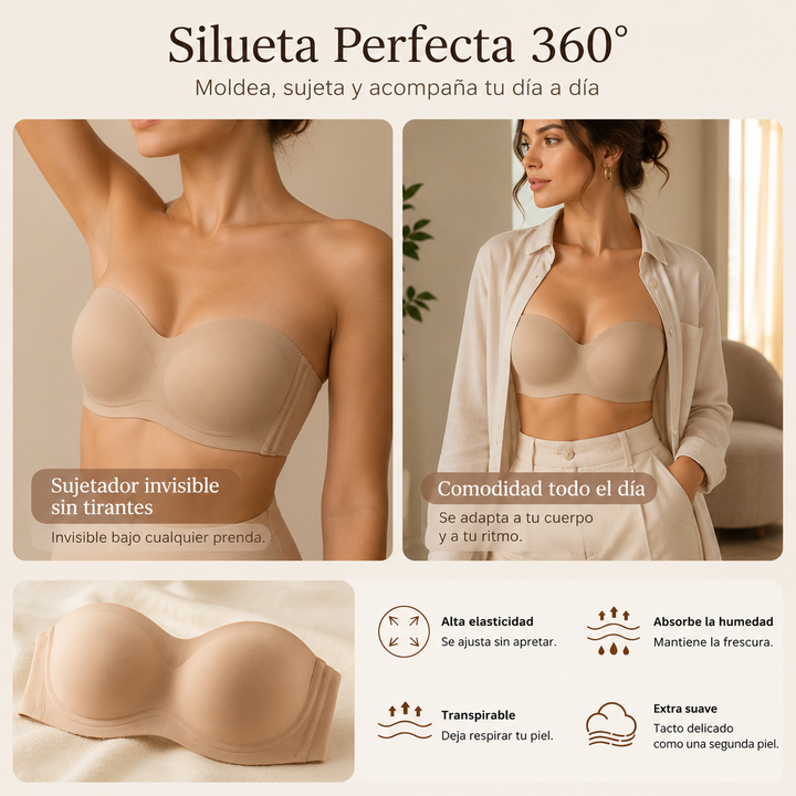 Lunara™ | Sujetador Bandeau Push-Up Sin Tirantes