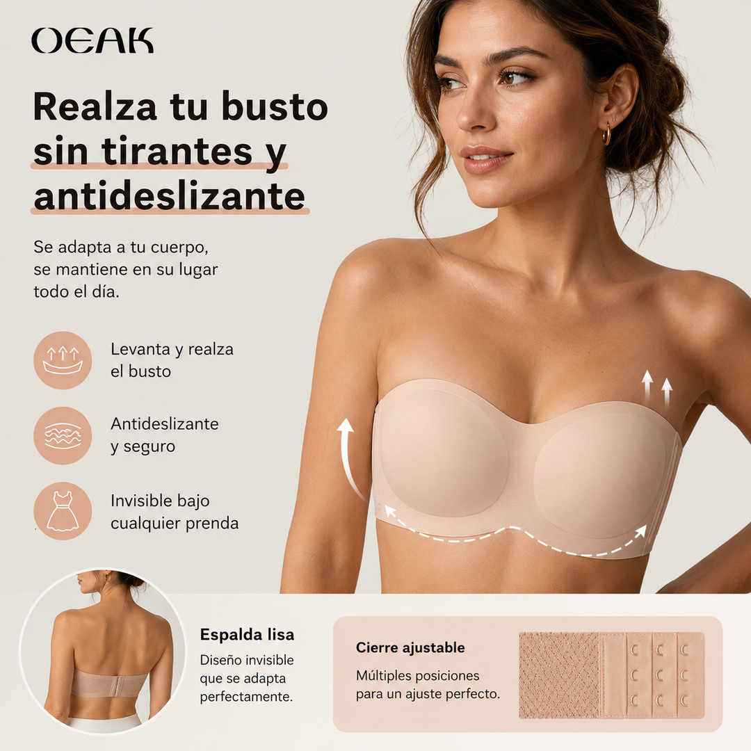 Lunara™ | Sujetador Bandeau Push-Up Sin Tirantes