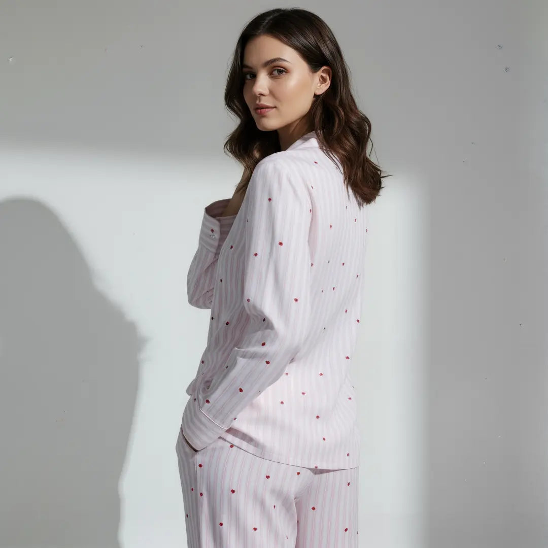 Conjunto de pijama con corazones
