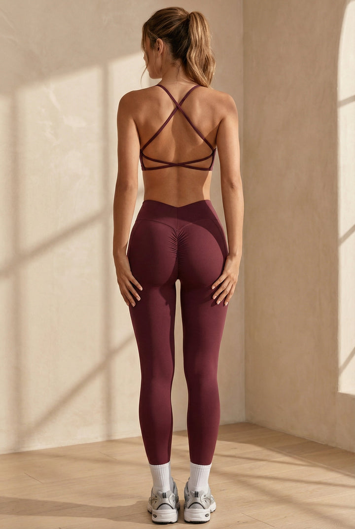 Leggings de cintura alta - Bordeaux Flow