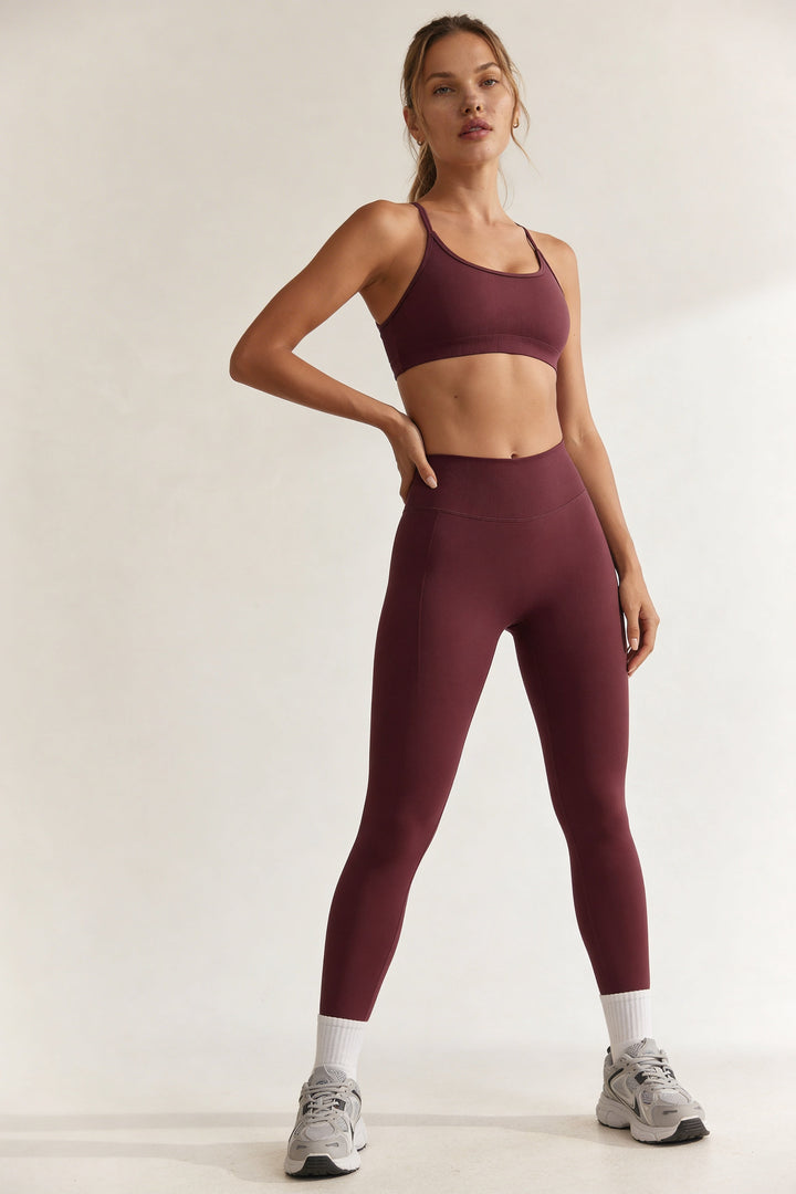 Leggings de cintura alta - Bordeaux Flow