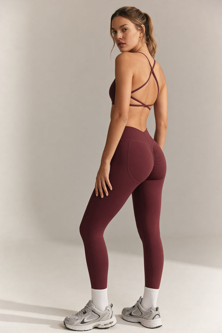 Leggings de cintura alta - Bordeaux Flow