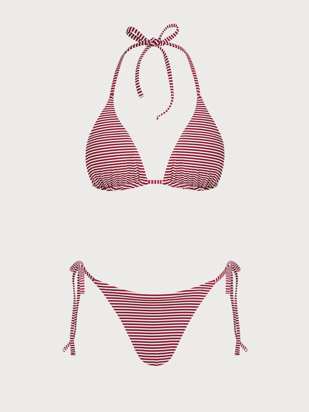 Blue Striped Reversible Bikini Set