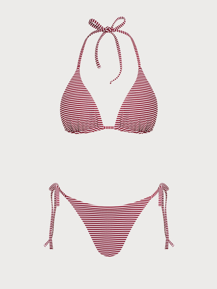 Blue Striped Reversible Bikini Set