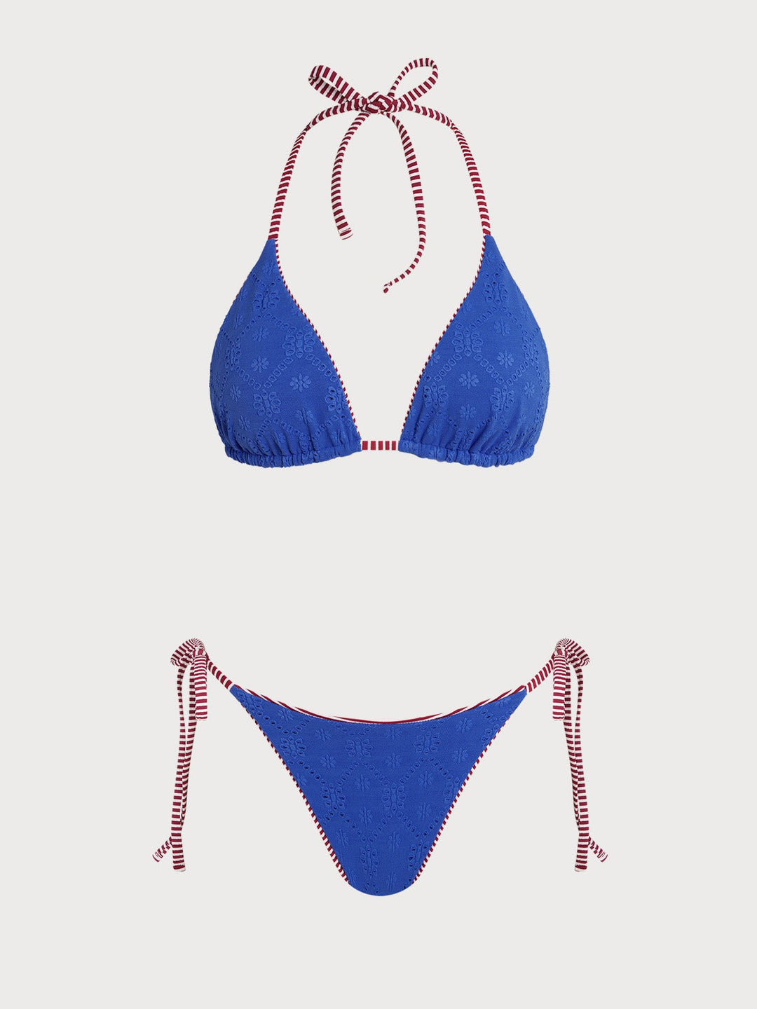 Blue Striped Reversible Bikini Set