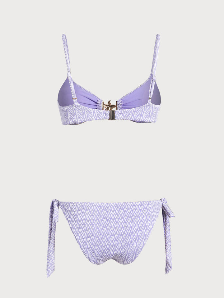 Purple Geometric Star Bikini Set
