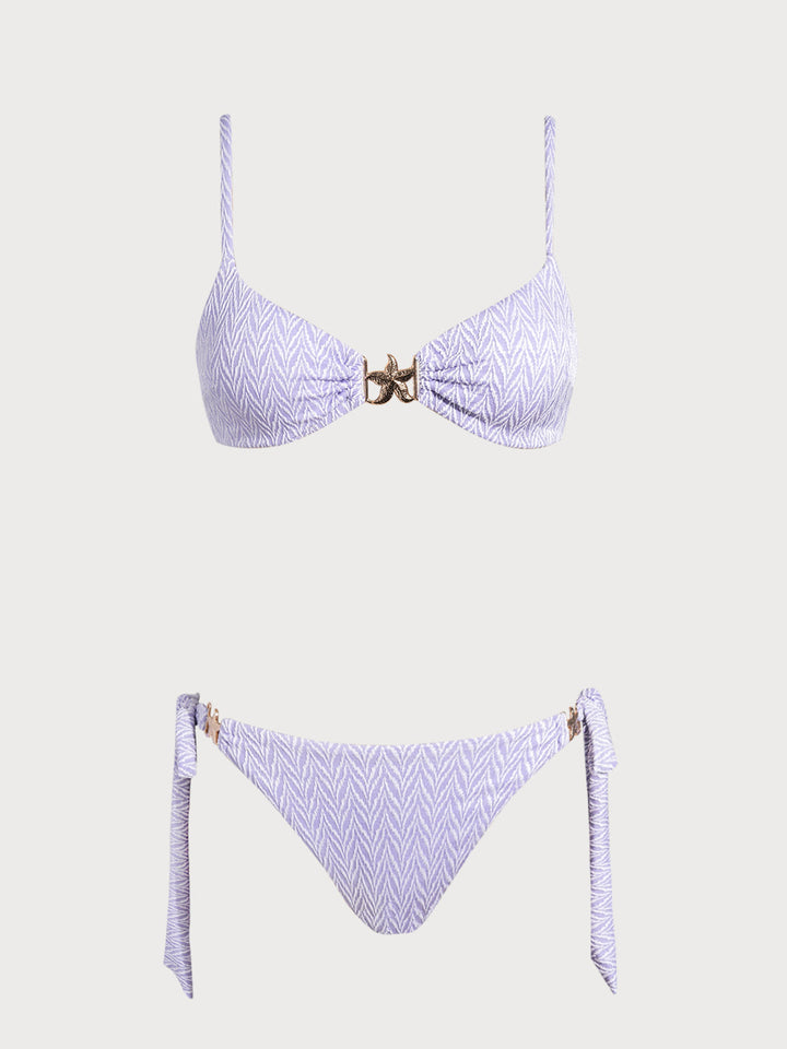 Purple Geometric Star Bikini Set