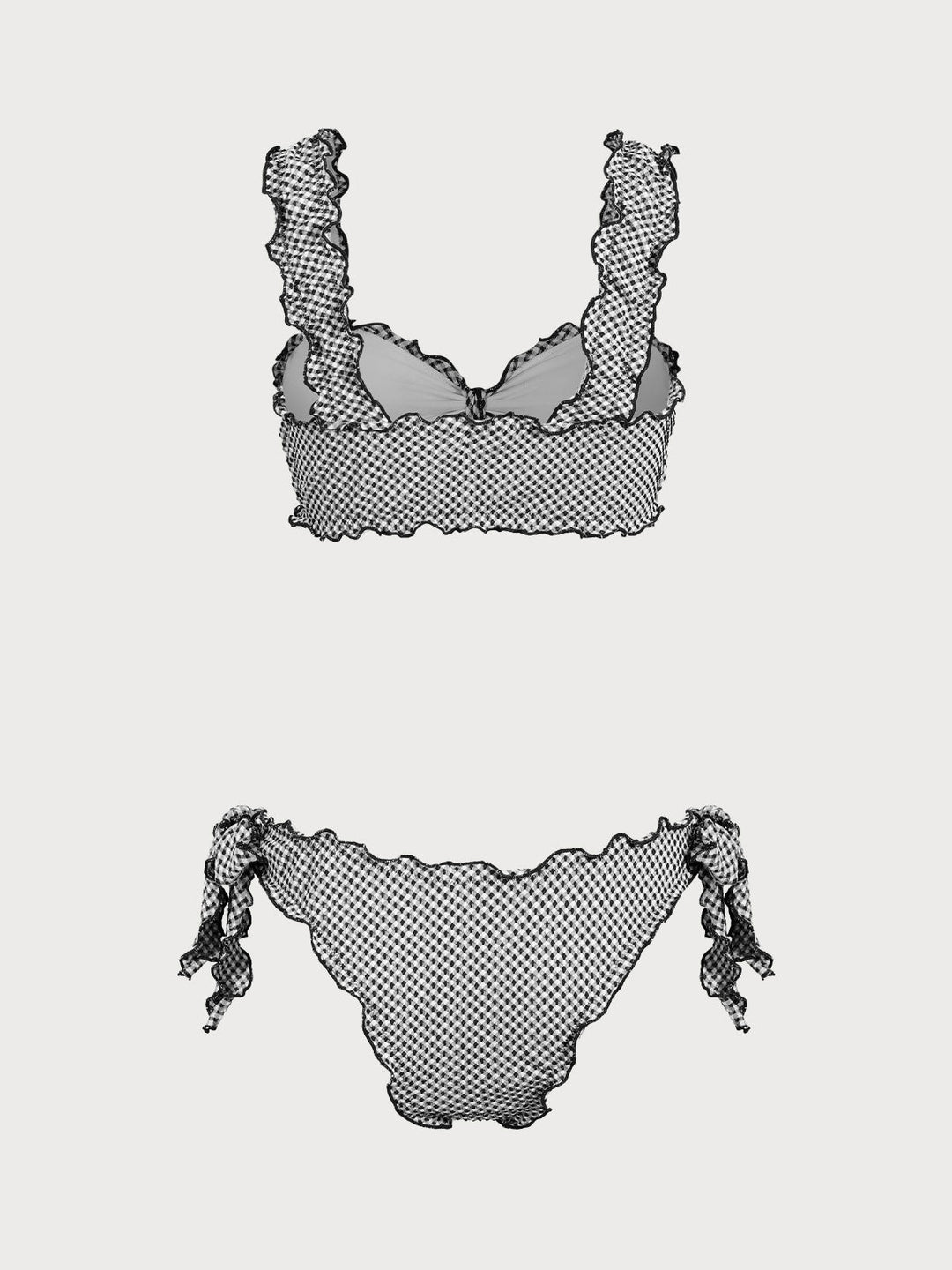 Blue Plaid Twist Bikini Set