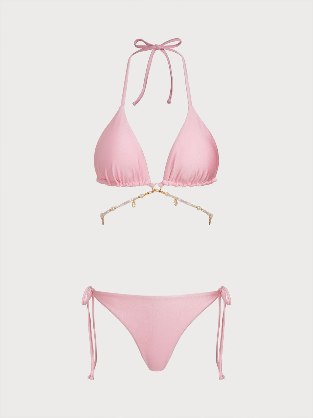 Pink Decorative Chain Bikini Set