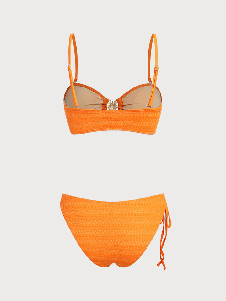 Orange Bandeau Bikini Set