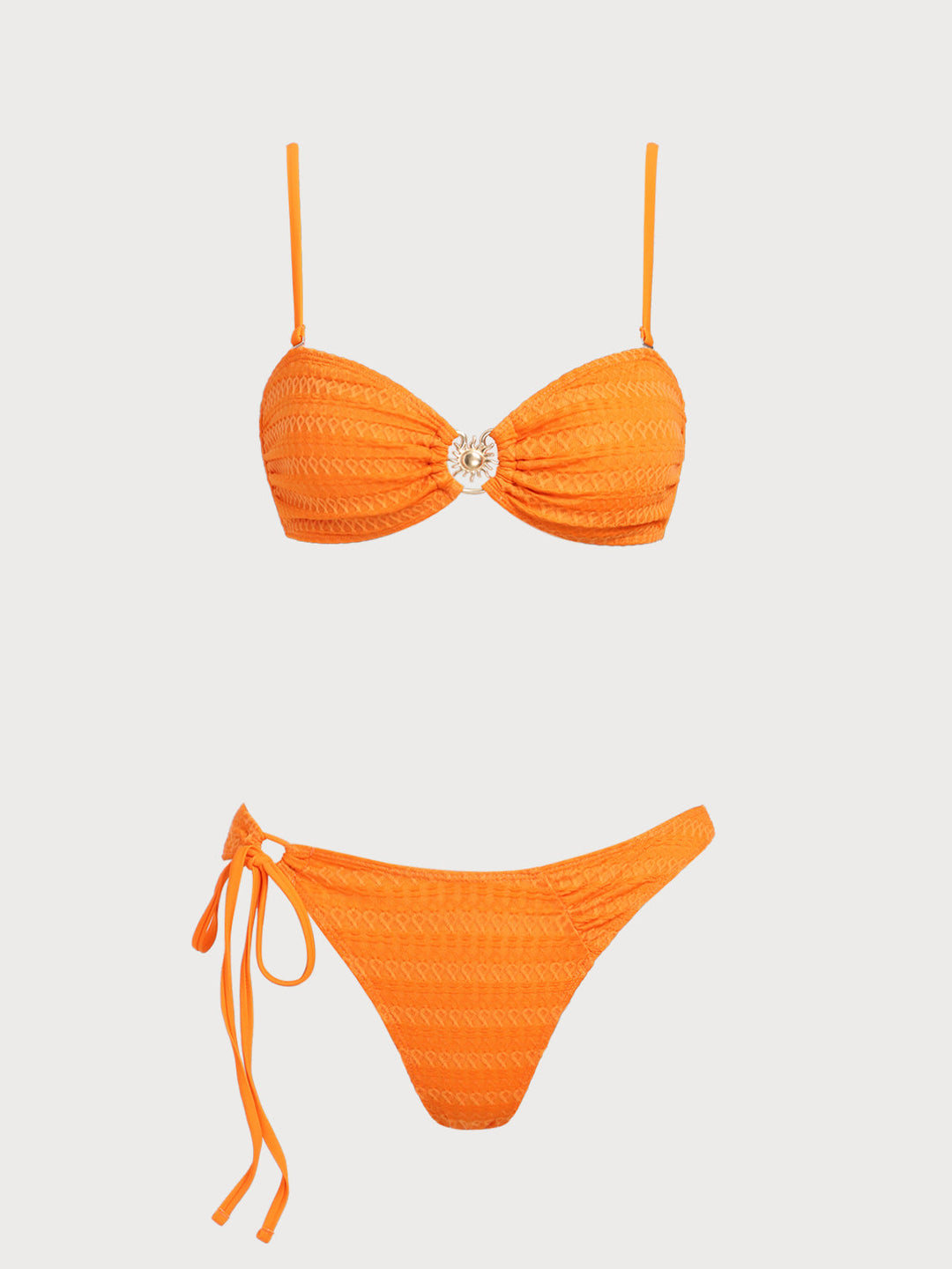 Orange Bandeau Bikini Set
