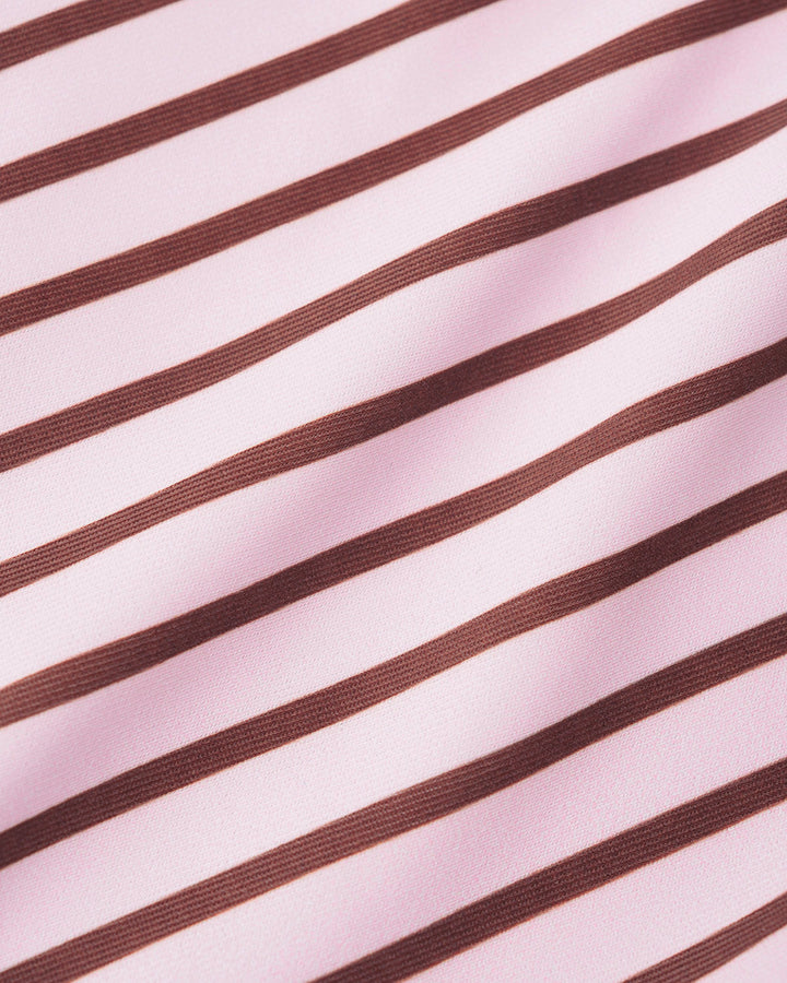 Pink Contrast Stripe Bikini Set