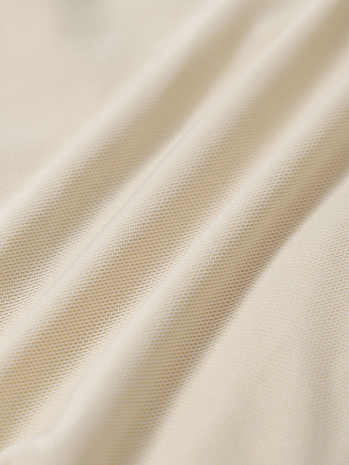 Off White Mesh Ruched Tankini Set