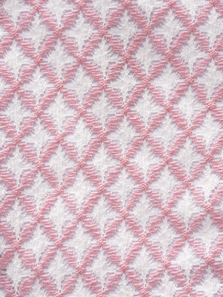 Pink Contrast Plaid Shell Trim Bikini Set