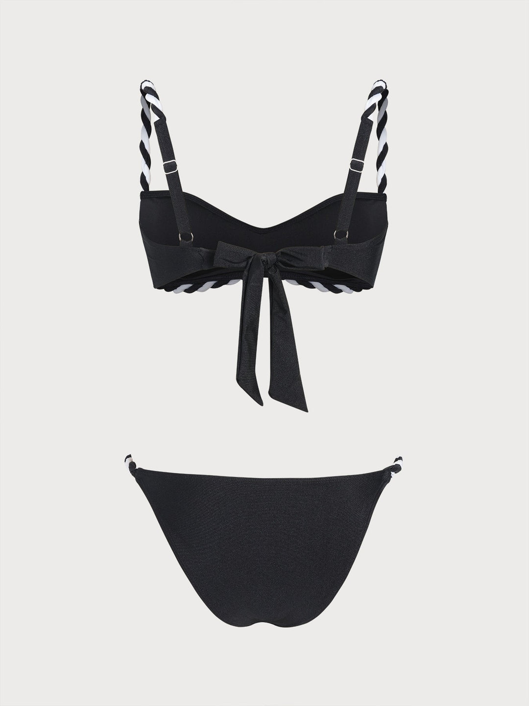 Black Contrast Sweetheart Bikini Set