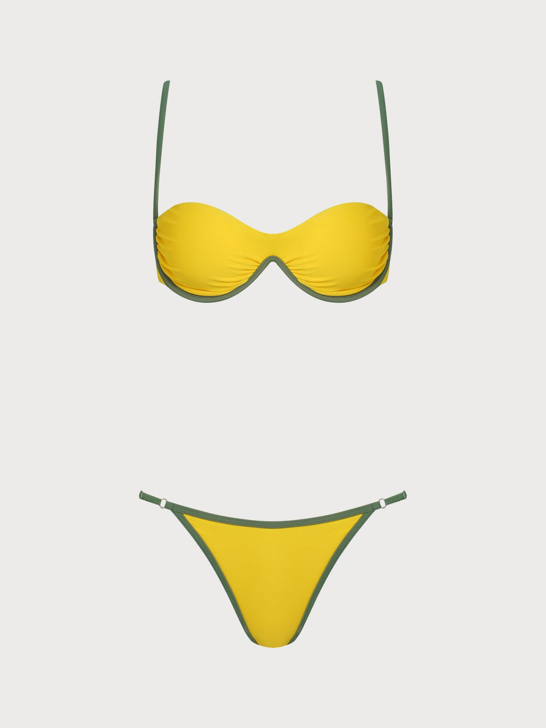 Ginger Ruched Contrast Bikini Set