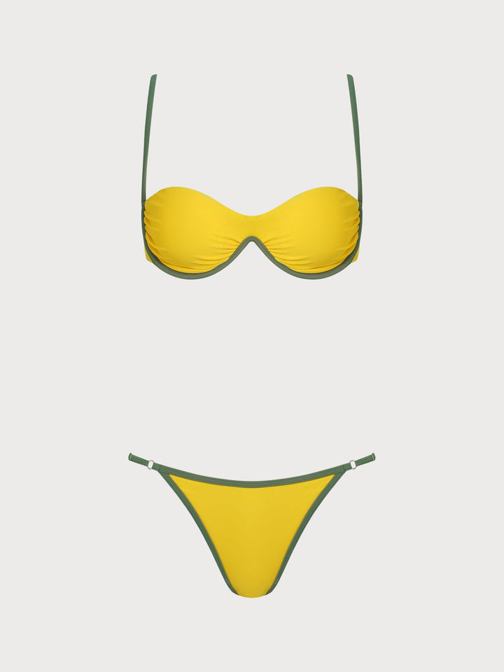 Ginger Ruched Contrast Bikini Set