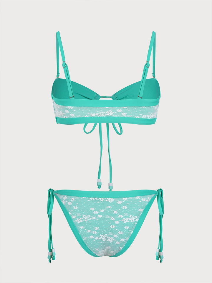 Turquoise O-Ring Trim Bikini Set