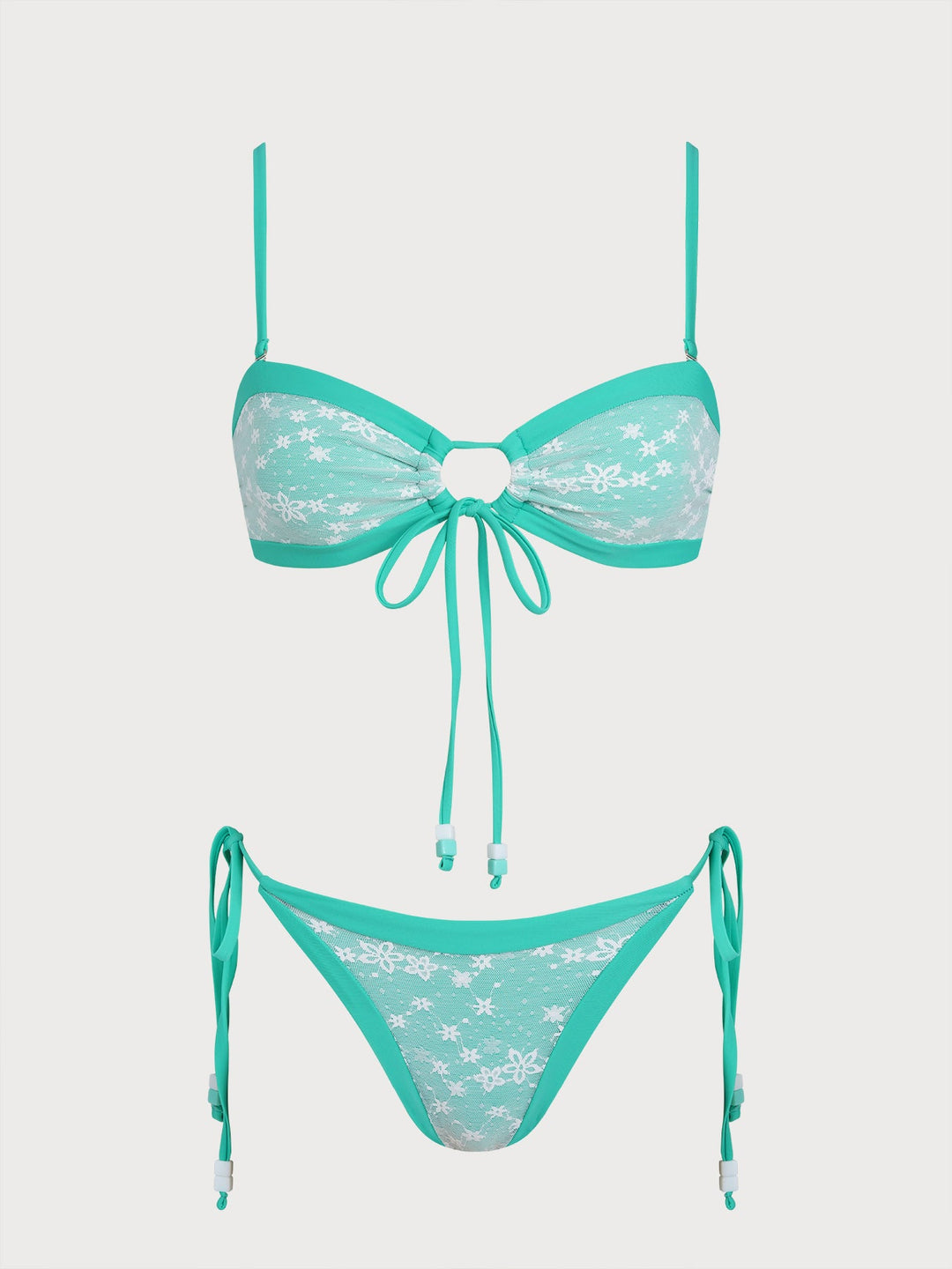 Turquoise O-Ring Trim Bikini Set