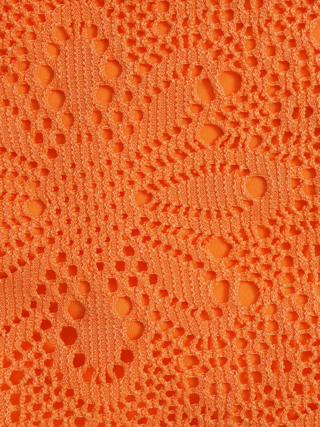 Orange Beaded Floral Skirted Bikini Set
