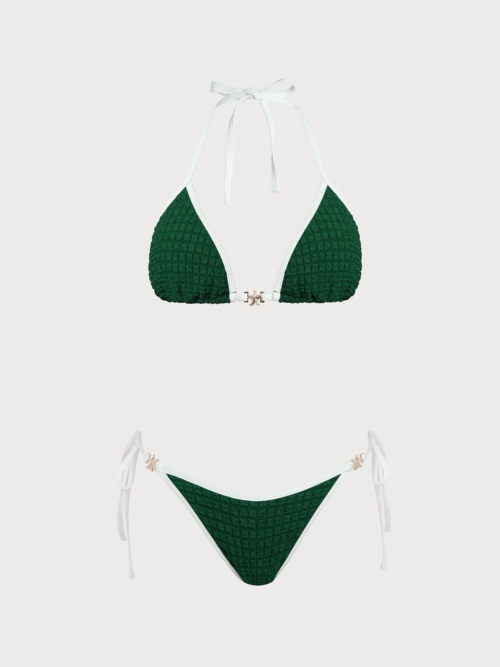 Blue Color Block Star Bikini Set