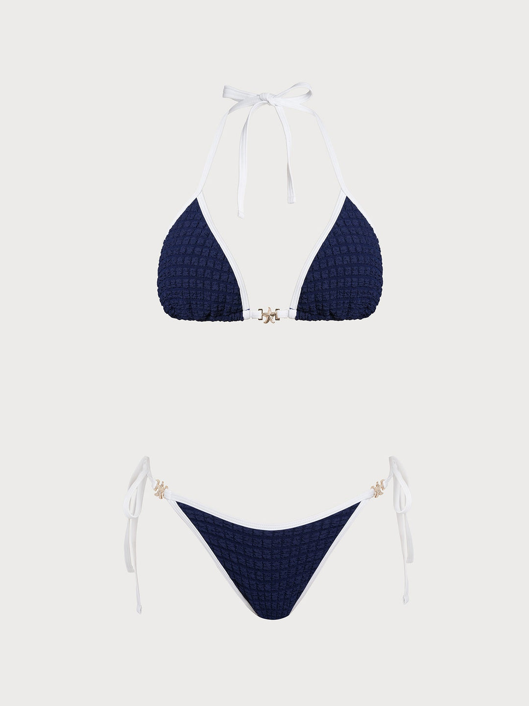 Blue Color Block Star Bikini Set