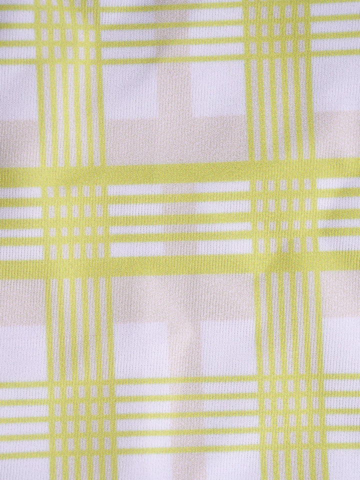 Light Yellow Plaid Ruffle Bikini Set