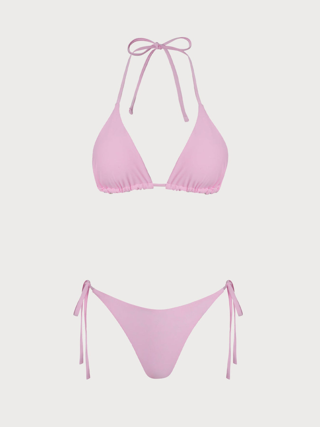 Pink Reversible Floral Plaid Bikini Set
