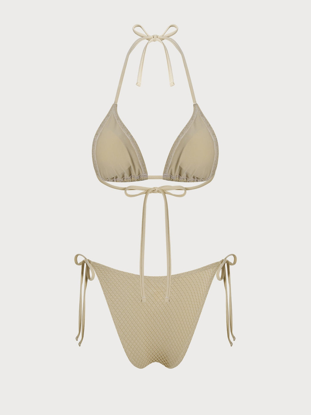 Khaki Plaid Contrast Starfish Bikini Three-Piece Set