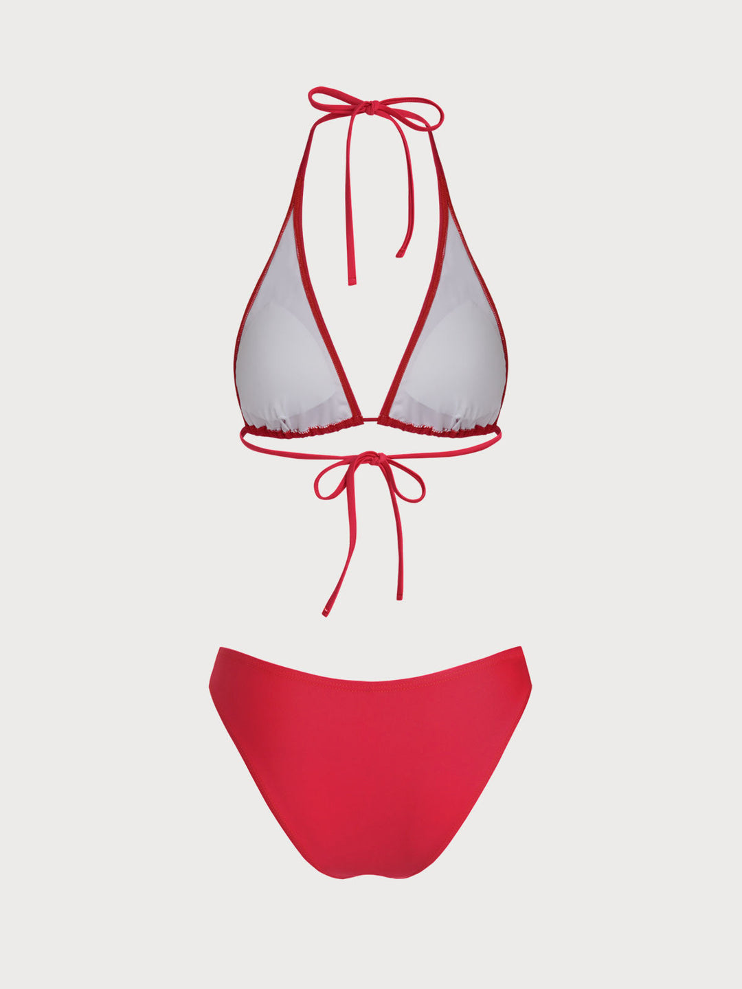 Red Rhinestone Flower Bikini Set
