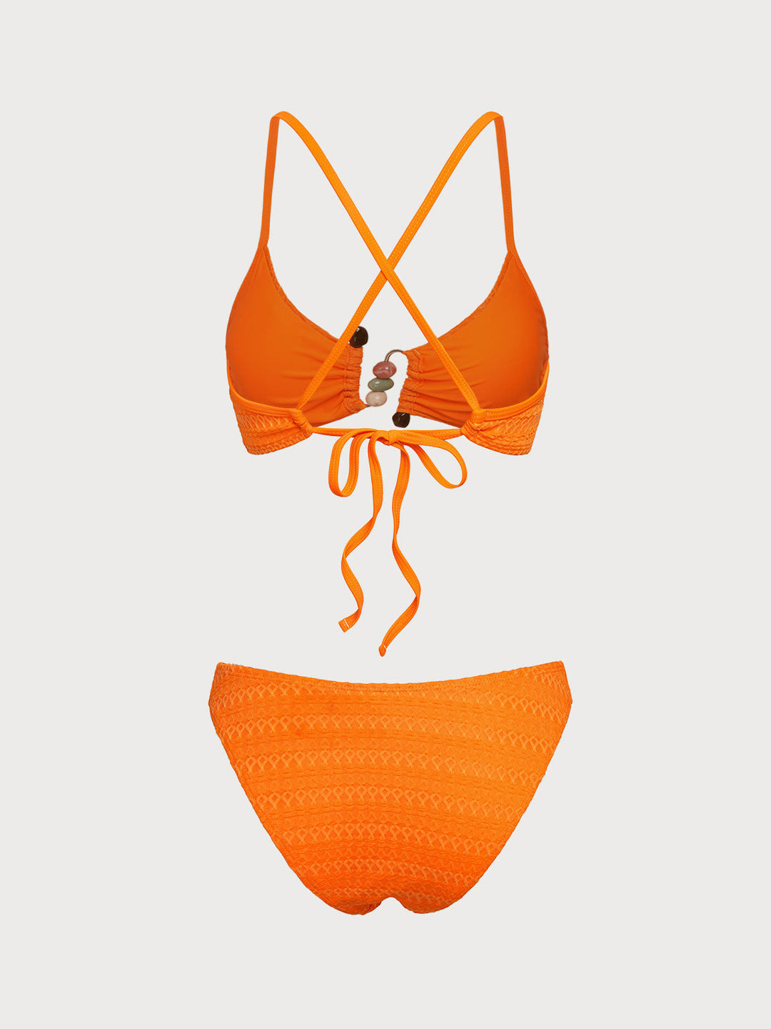 Orange N-Type Embellished Bikini Set