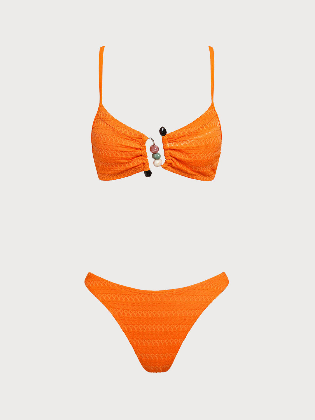 Orange N-Type Embellished Bikini Set