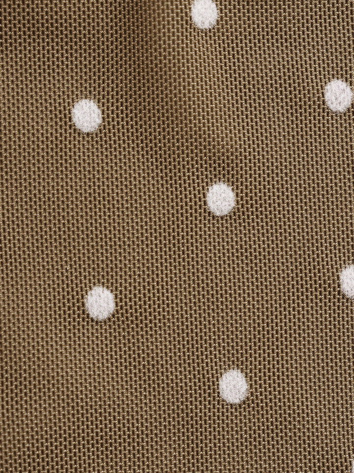 Coffee Contrast Polka Dot Mesh Bikini Set