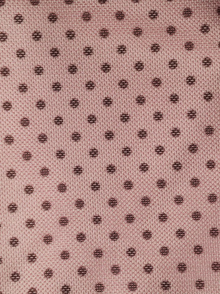 Bean Pink Polka Dot Contrast Bikini Three-Piece Set